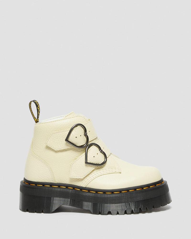 Dr Martens Devon Heart Leren Platform Laarzen Dames Room | NL 545FDN